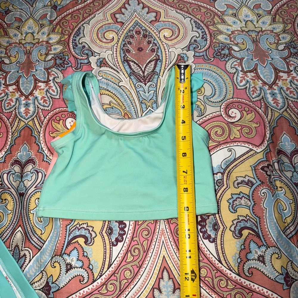Hanna Andersson Disney Ariel Little Mermaid 2pc Swimsuit Mint Green Girls Size 4